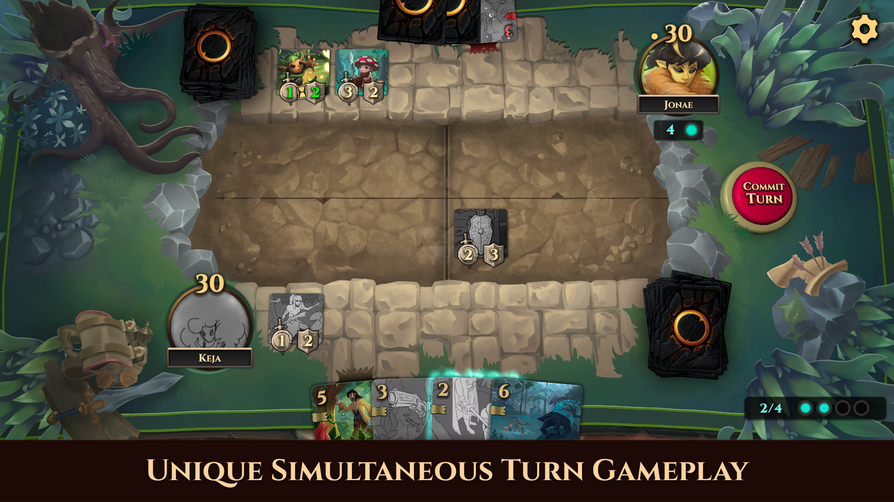 Gameboard Image, captioned "Unique Simultaneous Turn Gameplay"